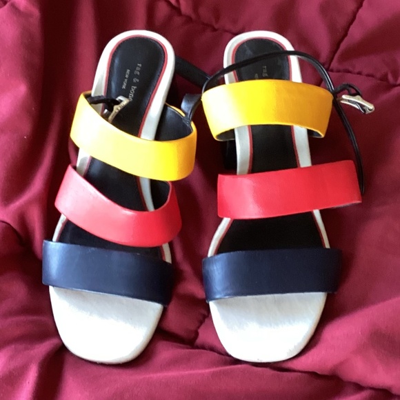 Rag & Bone Reese Block Heel Sandals In Color Multi. EU 38.5 - Picture 1 of 9